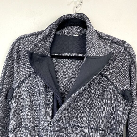 Lululemon Base Runner 1/2 Zip Heathered Herringbone 10 - Picture 5 of 11
